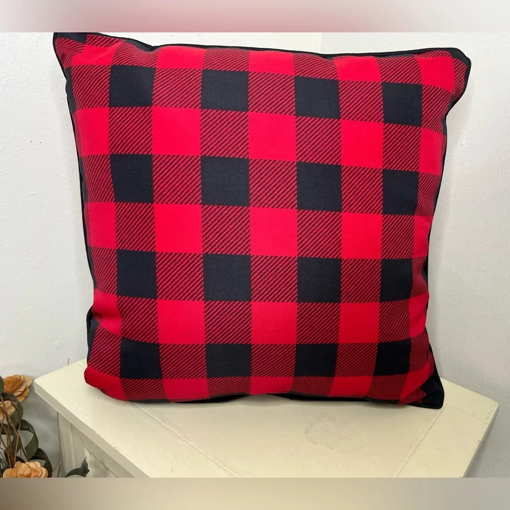 Brand New Red/Black Buffalo Check Throw Pillow